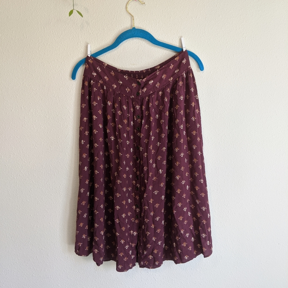 Ecote/Urban Outfitters Front Button Floral Skirt